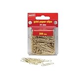 Staples 480113 Smooth Gold Paper Clips #1 Size 200/Pack (32013)