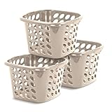 Guateplast - Set de 3 Cestas Plásticas Cuadradas de 22 Litros | Contenedores Plásticos para Organizar el Hogar |...