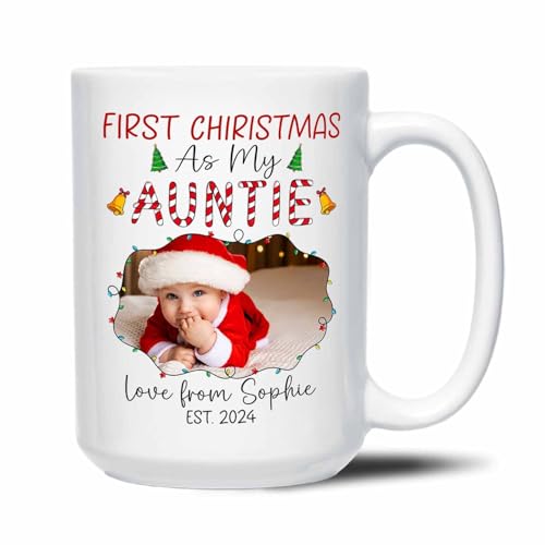 Il Primo Natale Da Zia Tazza Colazione 330 ml Tazza In Porcellana Carine Morning Cup Porcellana Tazze Da Tè Regali Divertenti Per Natale Regalo Ragazze Ufficio