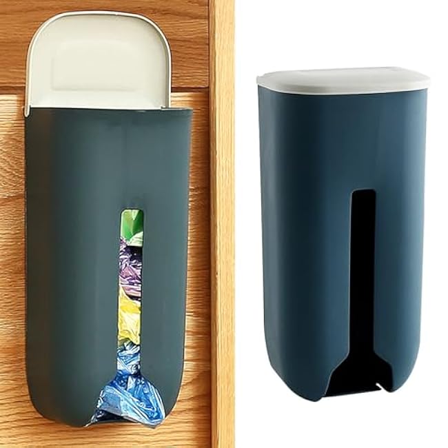 Pomya Plastic Bag Organizer, Grocery Bag Dispenser for Kitchen (Dark Blue)