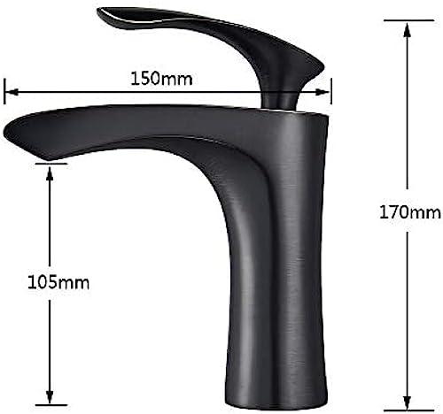 Robinet mitigeur de lavabo noir mat à commande unique de haute qualité - 4