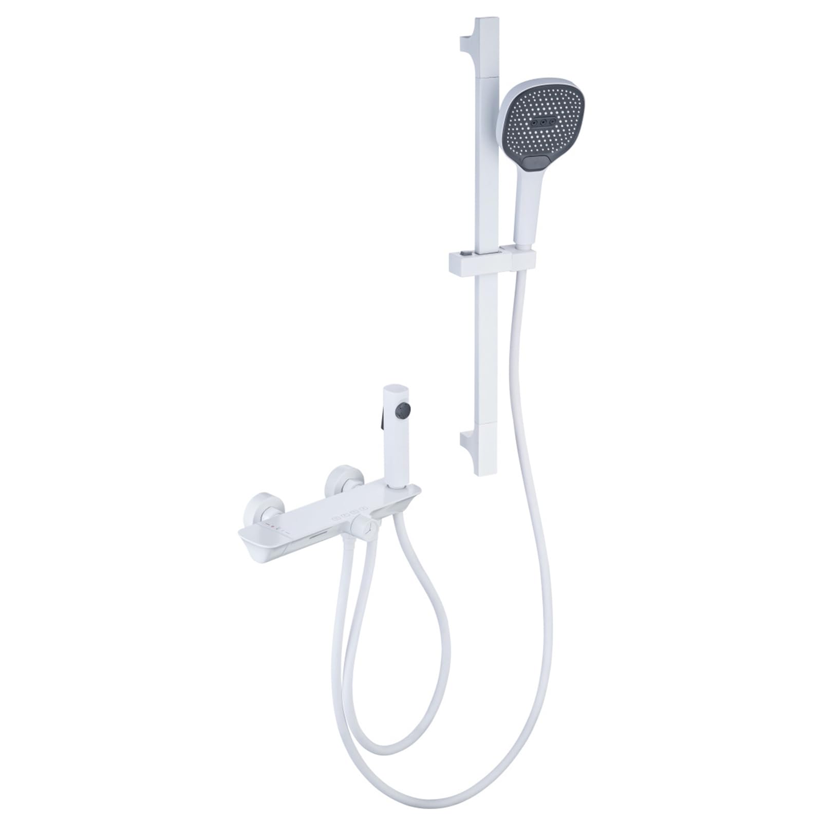 Robinet de bain cascade chrome avec douchette et pistolet pour salle de bain moderne