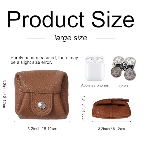 Cockatoo Genuine Leather Coin Pouch Change Holder, Mini Snap Pocket Wallet for Men Women (Verdant, Large)3