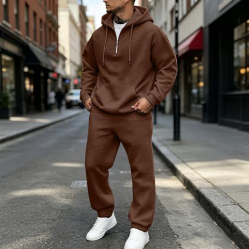 Mens Sweatsuit Two Piece Outfits Oversized Ligh Weight Sport Jogging Suits - image 5