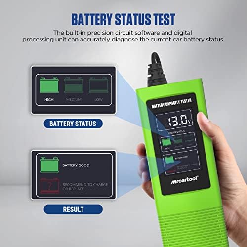 MR CARTOOL B50 Battery Capacity Tester Automotive 12V 24V Load Current Status Voltage Monitor with Large Display for Car Off-Road Vehicles Motorcycle