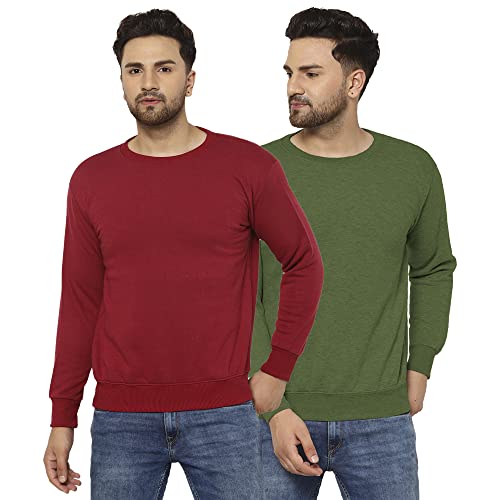 Image of Mack Jonney Fleece Round Neck Sweatshirt for Men (Pack of 2)-SW RN MLG Sky 02-P