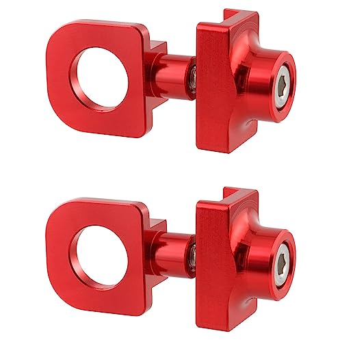 Saipe 2pcs Bicycle Chain Tensioner Adjuster Aluminum Alloy Chain Fastener for BMX Fixie Bike Single Speed Bicycle, Red