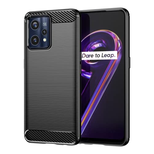 Image of NPRC Hybrid Ultra Slim Protective Case TPU Non-Slip Carbon Fiber Texture Shockproof Case Cover for realme 9 pro - Black