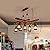 BJTDLLX 8-Light Farmhouse Pendant Chandelier, Rustic Country Wood Hanging Island Lighting Fixture Pendant Retro Industrial for Kitchen Dining Room Bar Restaurant Cafe Loft