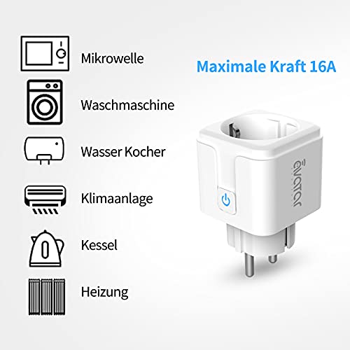 Avater Controls Wifi-stopcontact, Alexa accessoires, Alexa lichtschakelaar, smart stopcontact met schakelaar, 16 A, 3680… - Image 6