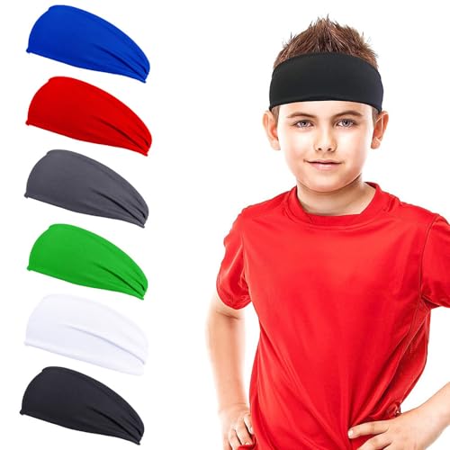 6 Stück Sport Stirnbänder Kinder Elastisches Haarband Jungen...