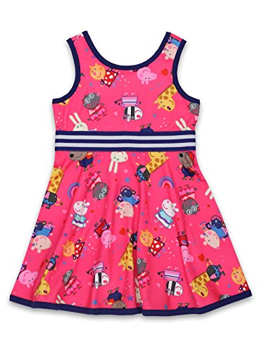 Peppa Pig Toddler Girls Fit and Flare Ultra Soft Dress (Pink, 2T)