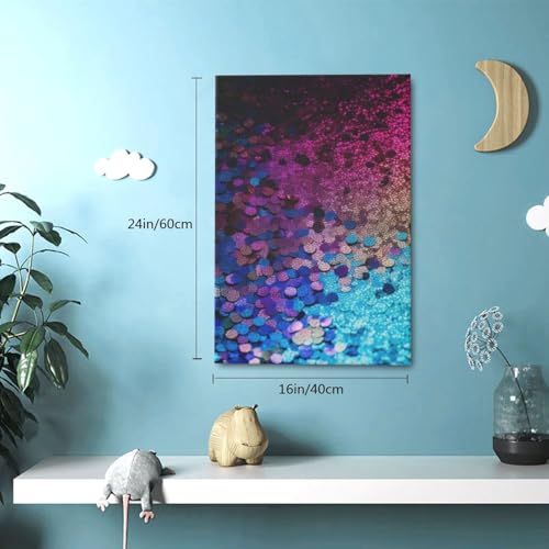 Impression murale encadrée paillettes 40x60cm art moderne salon