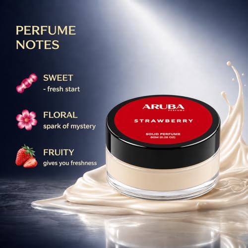 Image of Alcohol Free Strawberry Solid Perfumes | Wax Perfumes for Men & Women | Cologne | Strong & Lasting Fragrance | Gifting Pack for Him & Her