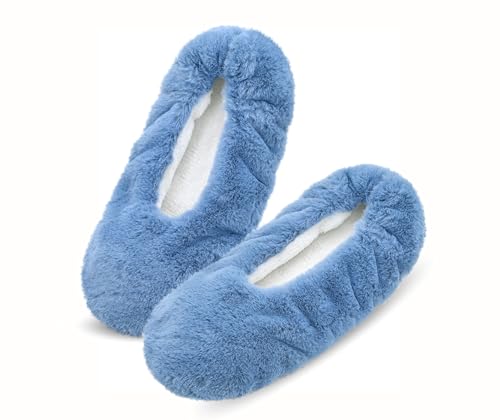 Image of Keyela Women's Ballerina Slippers,Non-Slip Bedroom Slippers Socks | Soft fuzzy slipper socks for ladies Indoor home slippers Cozy sock slippers Ballet Slippers