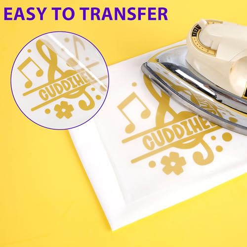 Image of HTVVETUR Gold HTV Iron on Vinyl 12Inch by 35ft Heat Transfer Vinyl for T-Shirt HTV Rolls for All Cutter Machine - Easy to Cut & Weed (35ft, Golden)