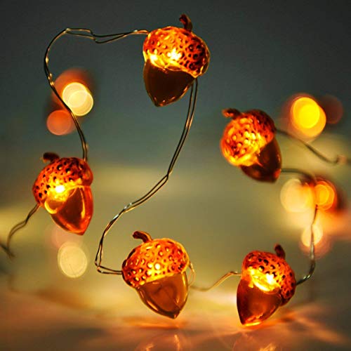 Lauva Dekorative Lichterkette, batteriebetrieben, 3 m, 40 LEDs, mit Fernbedienung, für Innen und Außen, Weihnachten, DIY, Deko für Zuhause, Neujahr, Party, Urlaub, Hochzeit, Dekoration Eichelbraun Cover