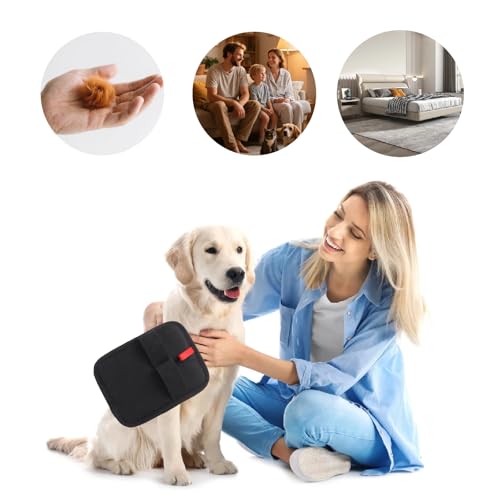 2 Stück Fellmagnet Handschuh für Haustiere, Doppelseitige Antistatische Reinigungshandschuhe, Wiederverwendbar für Katzen und Hunde, Reinigung,Fellpflege Für Glattes und Gesundes Fell (13*17)
