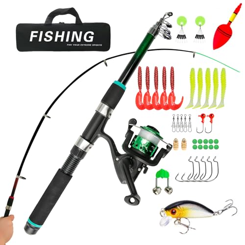 Angelset für Kinder, Kinder Angelset mit Angelrolle, Köder Set...