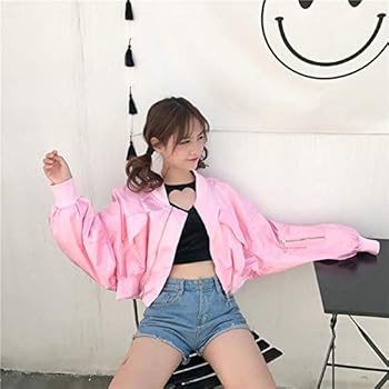 Amazon | ルーズフィット ショート丈 MA-1 メタリック ジップ Amazon | ルーズフィット ショート丈 MA-1 メタリック ジップ