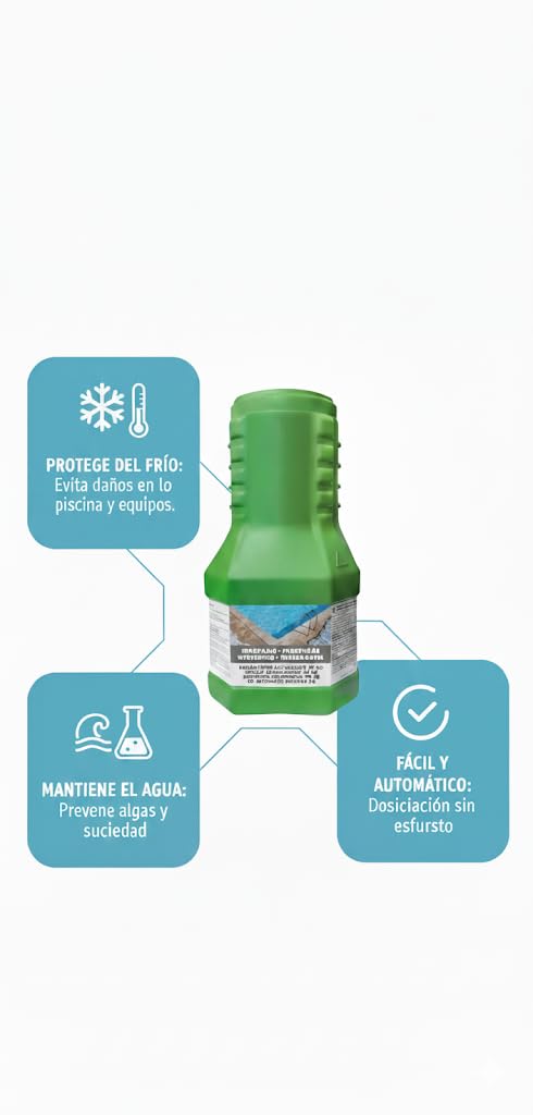 Mugar- Invernada en Formato Dosificador Flotante de 2kg para Piscinas de Gresites- Invernaje de Piscinas de Quimicamp (1 Bote 2kg)