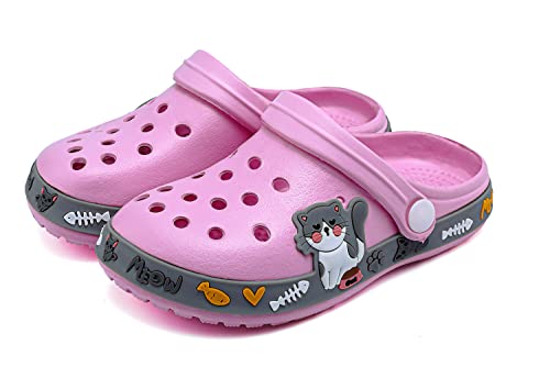 Xpkws Kids Clogs Boys Girls Garden Shoes Unisex-Child Cartoon Slide Sandals With Pivoting Heel Straps (Light Pink, 11.5 Little Kid / 29) #TOP4