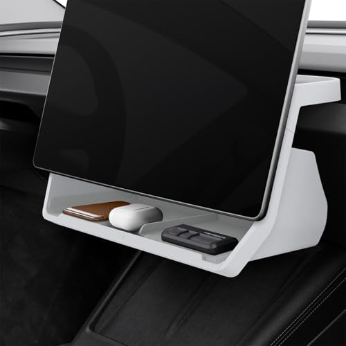 Image of Spigen Under Screen Storage Organizer for Tesla Model Y Juniper - White | Model 3 Highland / Only Standard, Premium & Performance (2026 /2025) [Upgraded] / For Tesla Model YL
