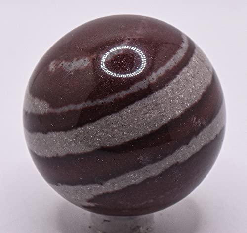 HQRP 48mm Shiva Lingam Sphere Polished Natural Narmada River Lingham Gemstone Crystal Mineral Collectible Décor Ball - India + Stand (1PC)