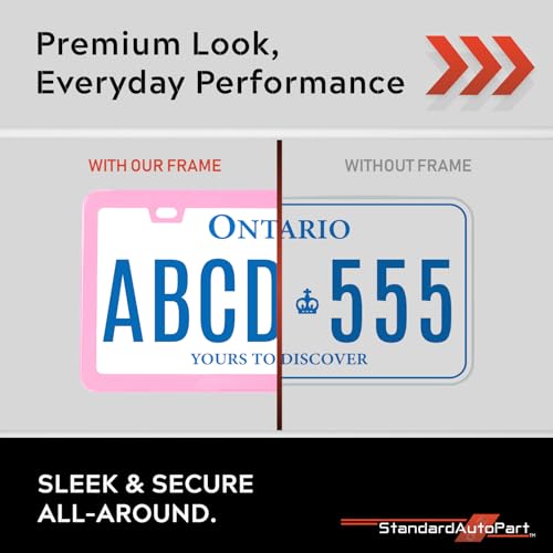Image of Premium Slim Princess Pink License Plate Frame - 1 Piece, Rust-Free Stainless Steel & Rattle-Free, Street Legal, Universal with Screw Caps, Thin Edged Metal Front or Rear Car Tag Holder Unisex