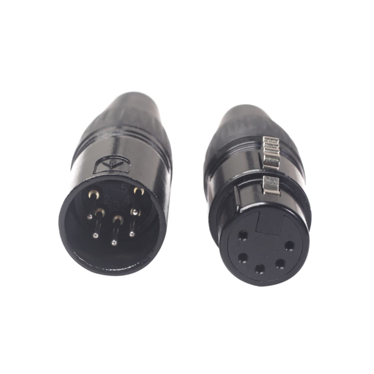 NUOBESTY 1Pair Pin XLR Male to Female Audio Adapter Connector DIY Microphone Cable Plug Plated for Optimal Performance for Custom Audio Projects Black