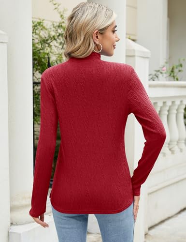 Image of Bashafo Women's 2024 Fall Long Sleeve Turtleneck Top Lightweight Tunic Sweaters
