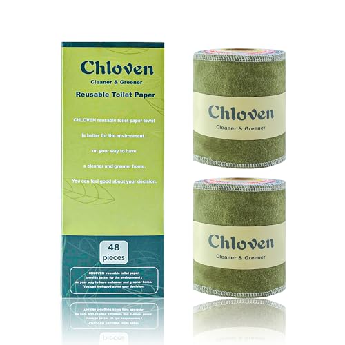 Chloven Toalhas de papel reutilizáveis de - 48 Pack de pano de al...