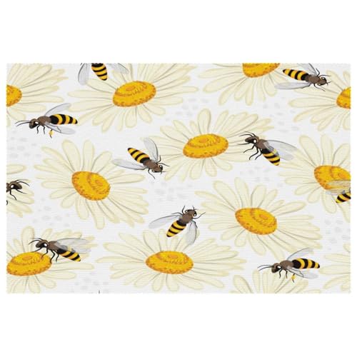 Sets de table tissu Oxford résistant chaleur lavables abeille