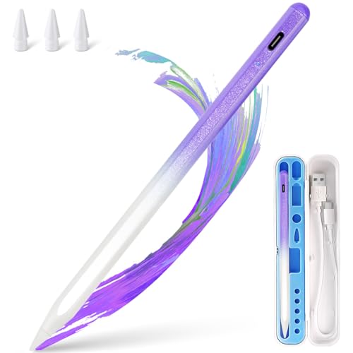 Image of Stylus Pen for iPad Apple: Fast Charge for iPad Pencil Apple Pen with Palm Rejection Tilt Sensitivity - Pen for iPad 10 /9 /8 /7 /6, iPad Pro 12.9 inch /11 inch /13 inch M4, iPad mini 6 /5, iPad Air 5 /4 /3 /M2 Purple