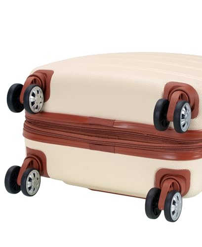 Image of Rockland Melbourne Hardside Expandable Spinner Wheel Luggage, Carry-On 20 inch, White