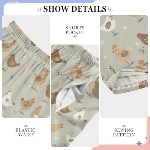 Pajama Pants Farm Animal Chicken Roosters PJ Bottoms Sleepwear Lounge Sleep Pant with Pockets4