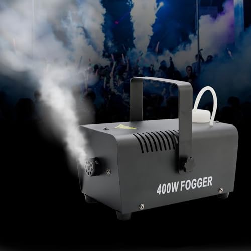 Frezon スモークマシン400W 高出力 フォグマシン耐久性 簡単操作 煙の届く距離3.5m 小型フォグマシン クリスマス ハロウィン結婚式 小規模ステージ 劇場 バー DJ パーティーに最適 軽量1.6kg