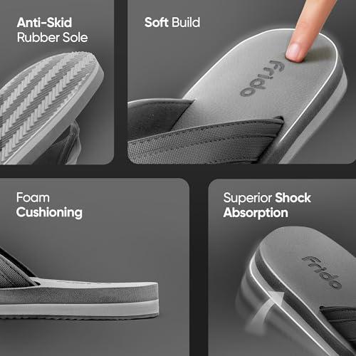 Image of Frido Cloud Comfort Slippers for Women & Men | Available in 2 Options- Arch Support & Without Arch |Orthopedic Soft Home Chappal Unisex Slipper, House Slipper with Anti-Skid Sole for Home Use & Casual