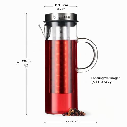 Cold Brew Kaffee Kalt Zubereiter,Glas Karaffe für Eiskaffee & Eistee 1,5L – Bild 2