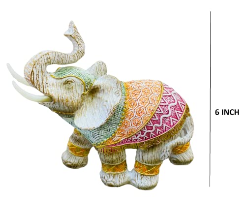Image of AUGEN Polyresin Elephant Idol Statue Showpiece for Home Decor Decoration and Gifting (1 Piece,7145A2)-B