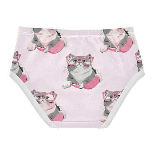 Toddler Underwear Floral 2t Cotton Panties Little Girl Funny Briefs Underpants Cute Cats Pink2