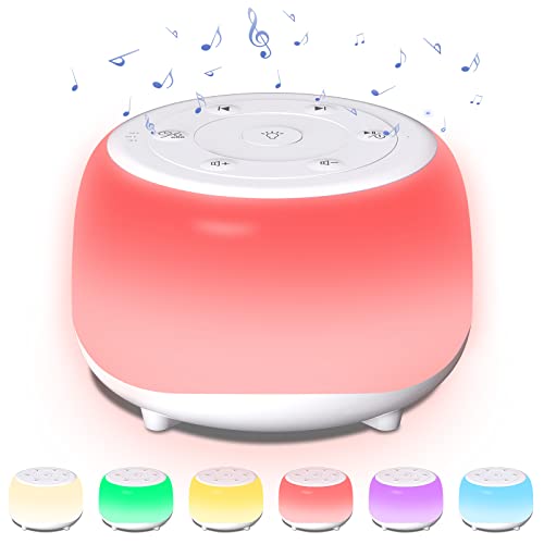Image of ZOETOUCH White Noise Machine for Sleeping Baby Adults Kids Sound Machine Baby Soother Noise Maker with Night Light & Timer, 34 Sounds, Portable for Office, Travel