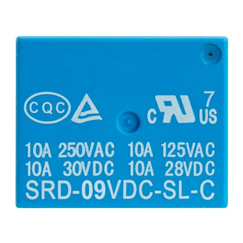 image for Weasch 10 Pack PCB Power Relay SRD-09VDC-SL-C, DC 9V Coil, 10A 250VAC,