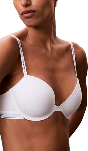 Calvin Klein Damen Demi-Cups BH Lightly Lined mit Logobund, Weiß (White), 75A 2