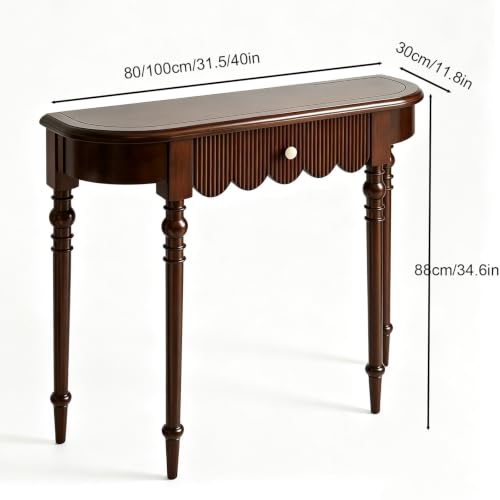 Consola recibidor de madera Walnut mesa de pasillo para espacios pequeños 3
