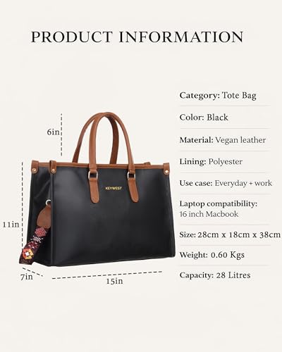 Image of Keywest Women's Voyage Luxe Tote Handbag for Women | Hobo Bag for Work | Ladies Purse | Stylish Shoulder Bag | Gift For Women