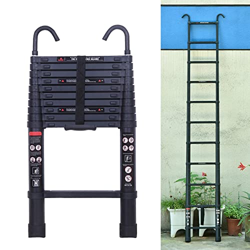 Escalera telescópica de aluminio, 3,2 m, plegable, escalera deslizante, multiusos, con...