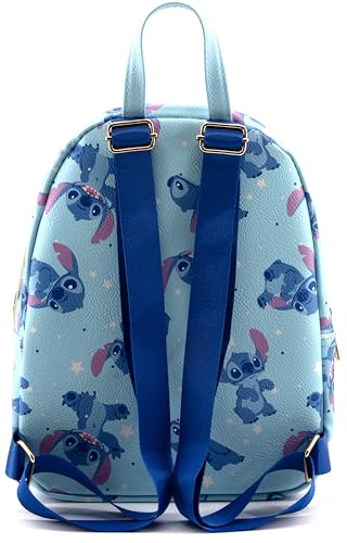 Image of Disney Lilo and Stitch Backpack for Women, Men, Boys, Girls, Unisex | Cute PU Leather 10 inch Stitch Mini Backpack Purse Shoulder Purse | Stitch Bag and Stitch Accessories