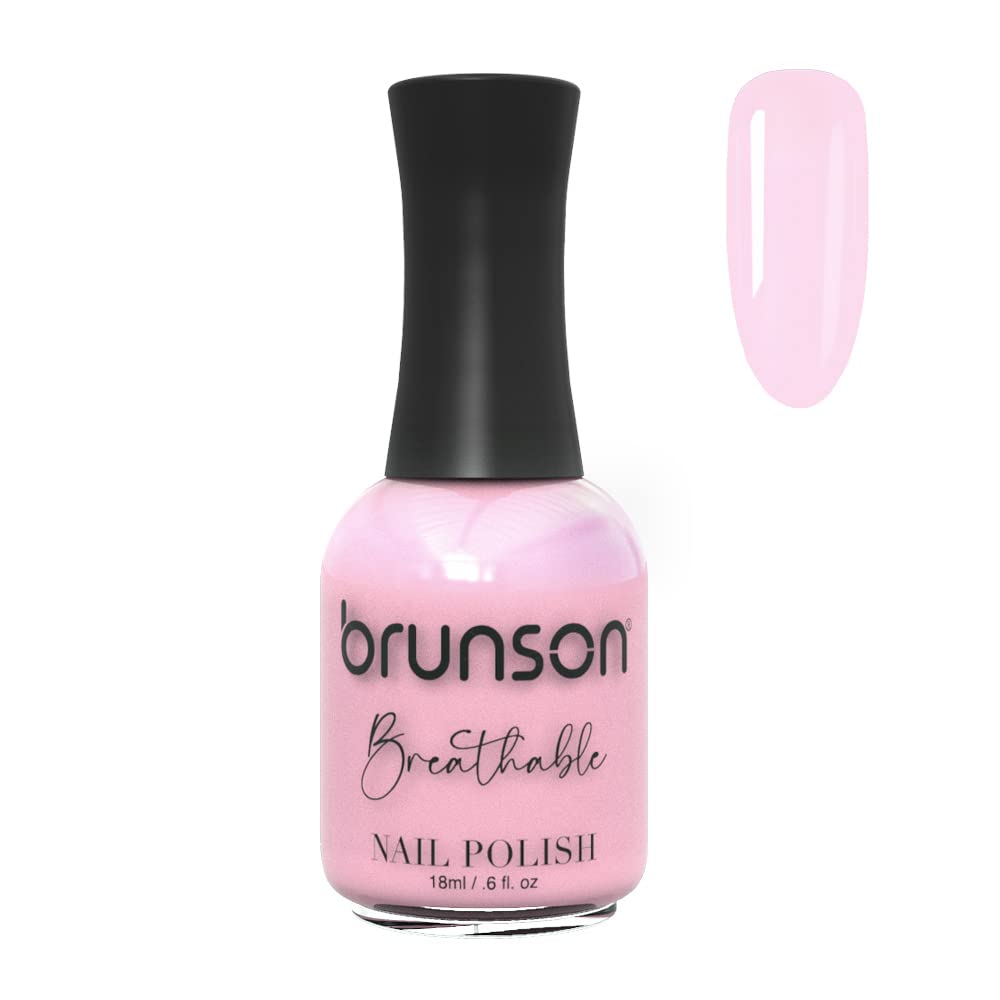 Brunson Breathable Nail Polish Halal nail polish Wudu friendly Quick-Dry Vegan long lasting but easy peel off & Eco-Friendly Organic Glossy Shine Water Based Nail Polish Nail Lacquer 18ml BH002
