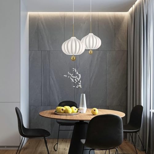 Lámpara colgante de techo con acabados superiores y elegante pantalla de cristal blanco 7
